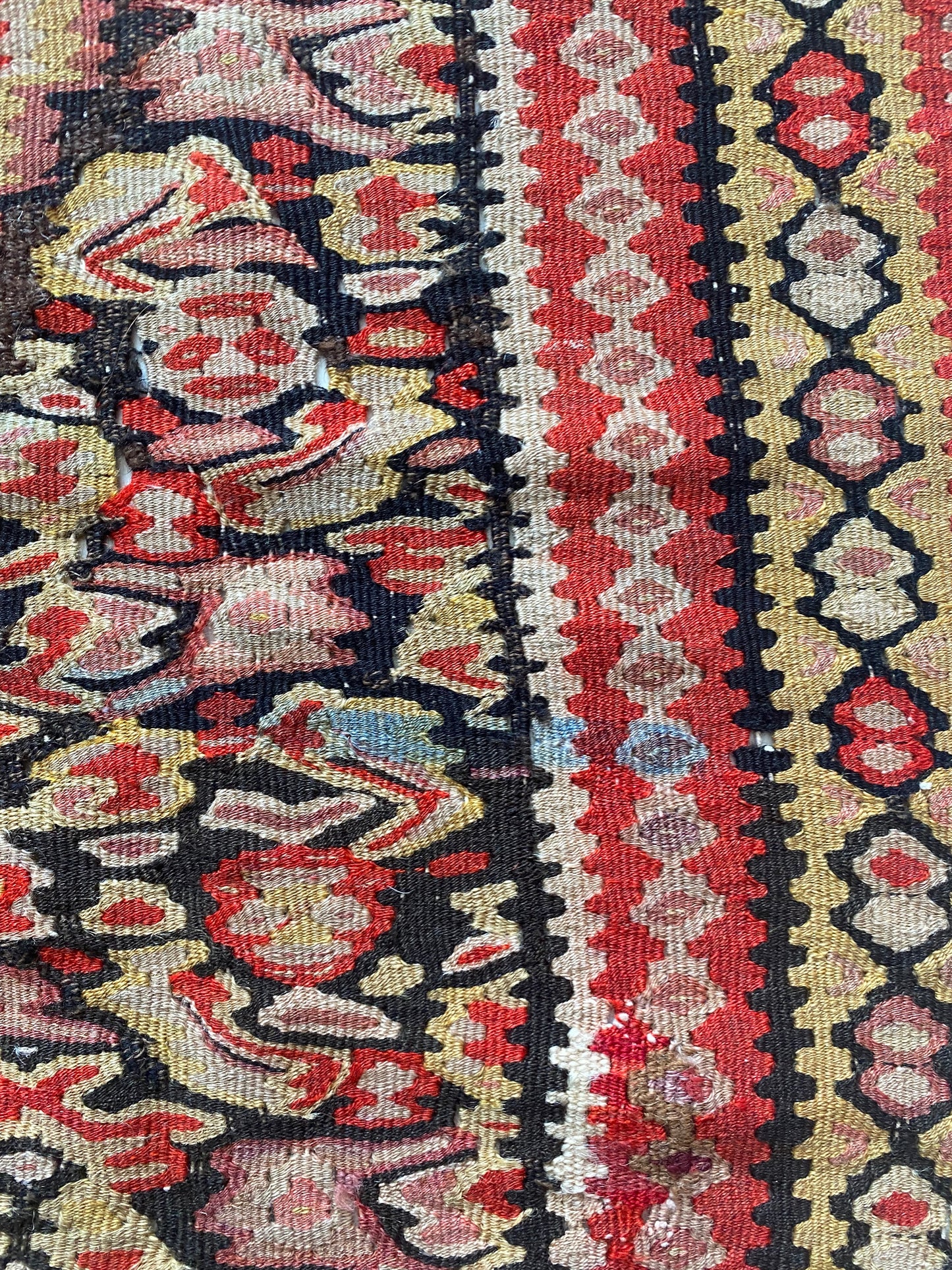 Antique Senneh Kurdish Kilim Rug
