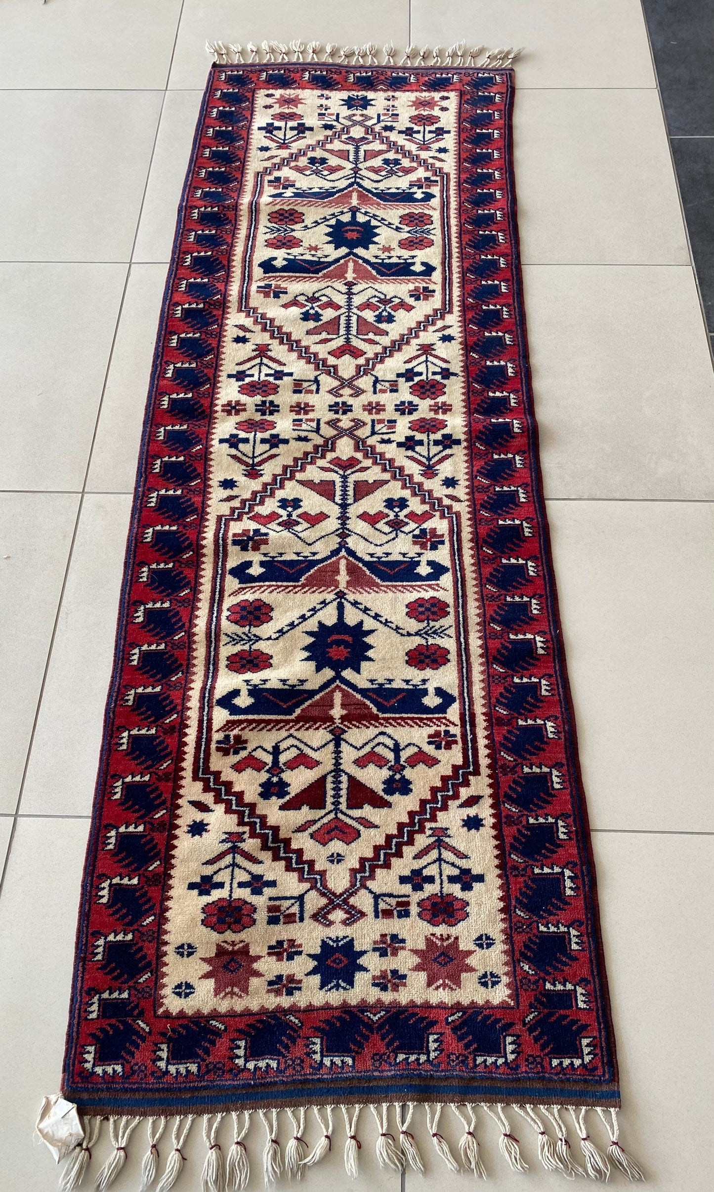 Vintage Anatolian Yagcibedir Runner Rug