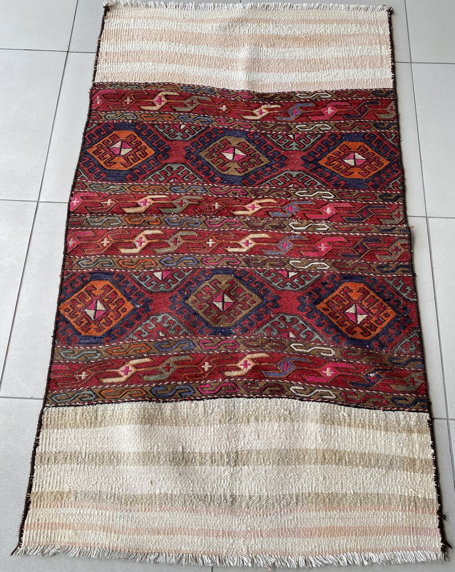 Antique Caucasus Sumak Mafrash Panel Kilim