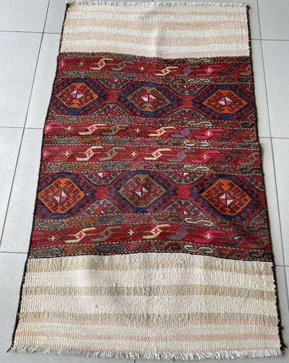 Antique Caucasus Sumak Mafrash Panel Kilim