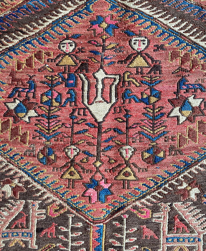 Antique Caucasus Sumak Runner Rug