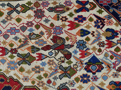 Vintage Sumak Rug with Silk Highlights