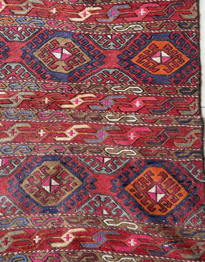 Antique Caucasus Sumak Mafrash Panel Kilim