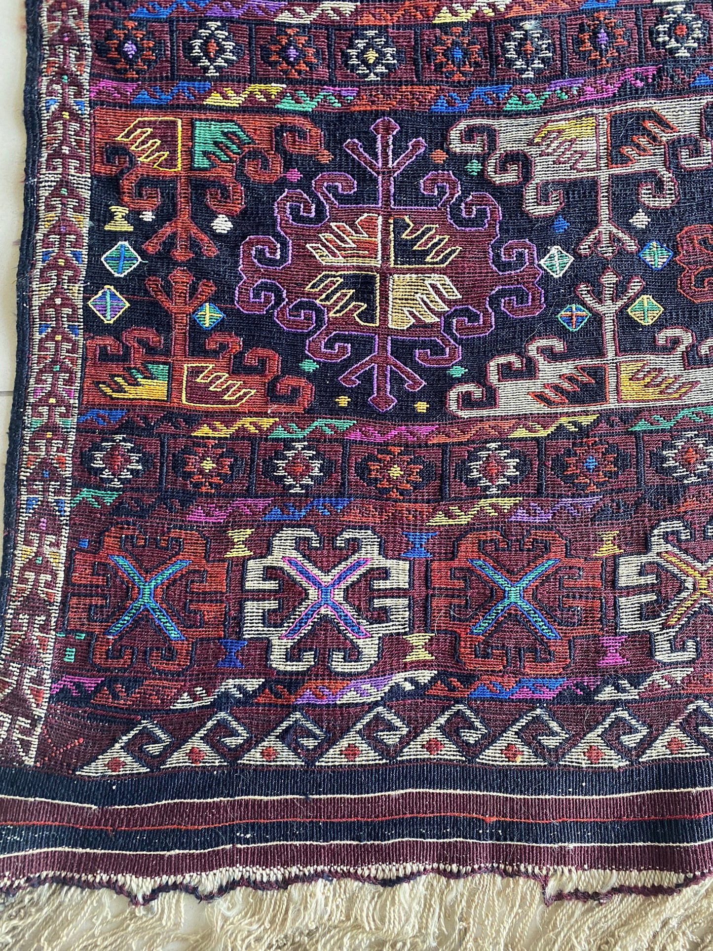 Herki Nomad Tribe Kurdish Kilim Rug