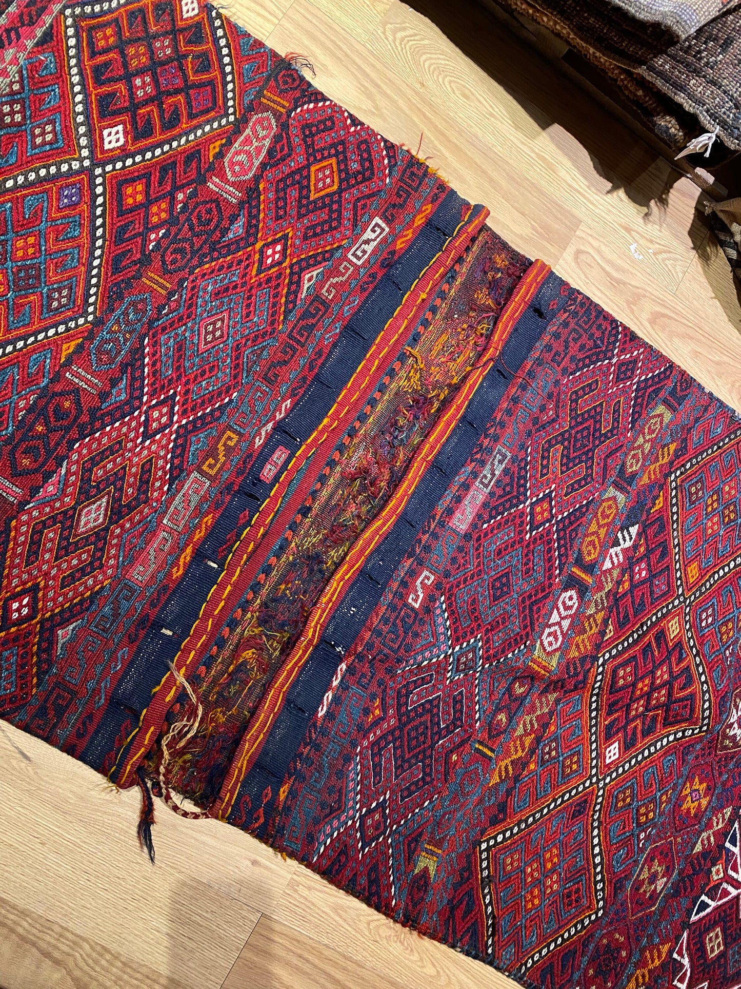 Kurdish Tribal Sumak Large Saddle Bag