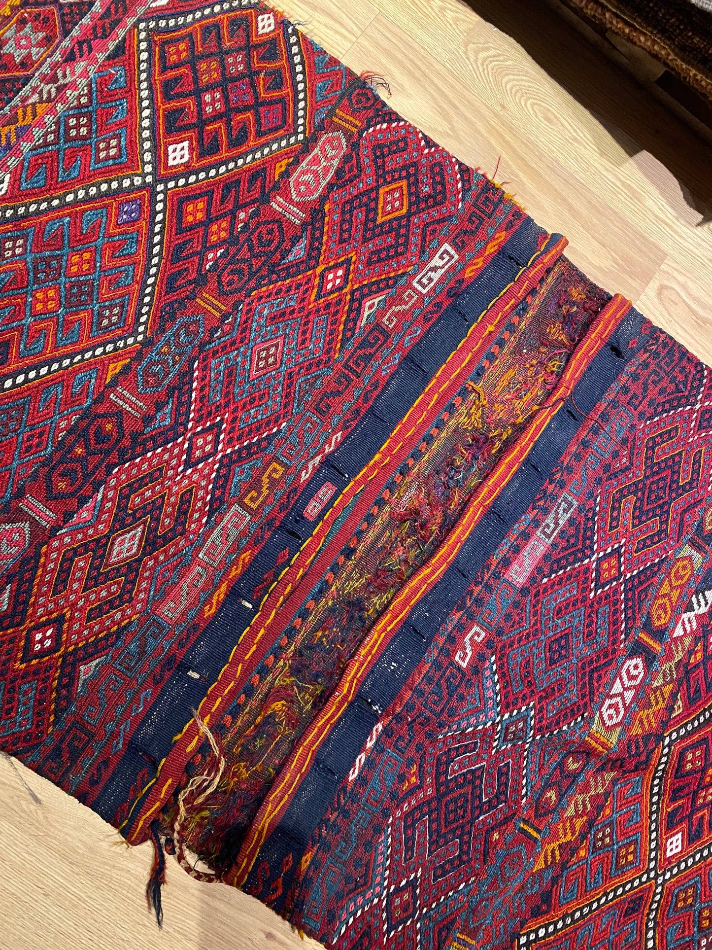 Kurdish Tribal Sumak Large Saddle Bag
