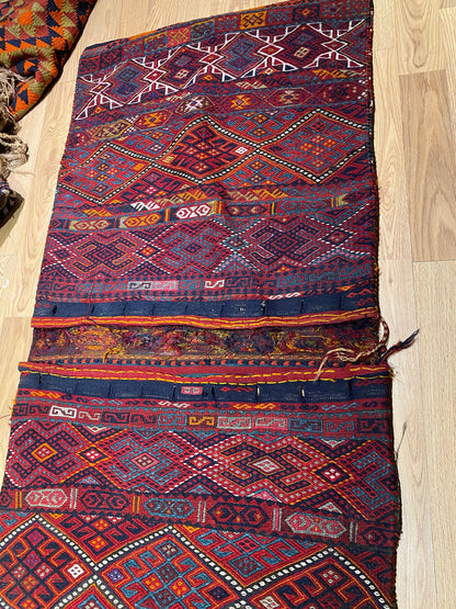 Kurdish Tribal Sumak Large Saddle Bag