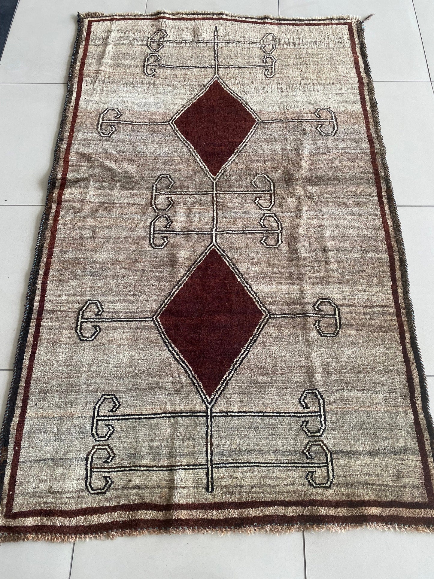 Gabbeh Rug, Natural Color Handwoven Oriental Rug