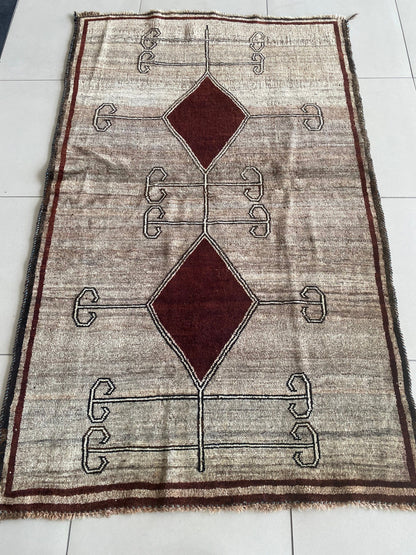 Gabbeh Rug, Natural Color Handwoven Oriental Rug